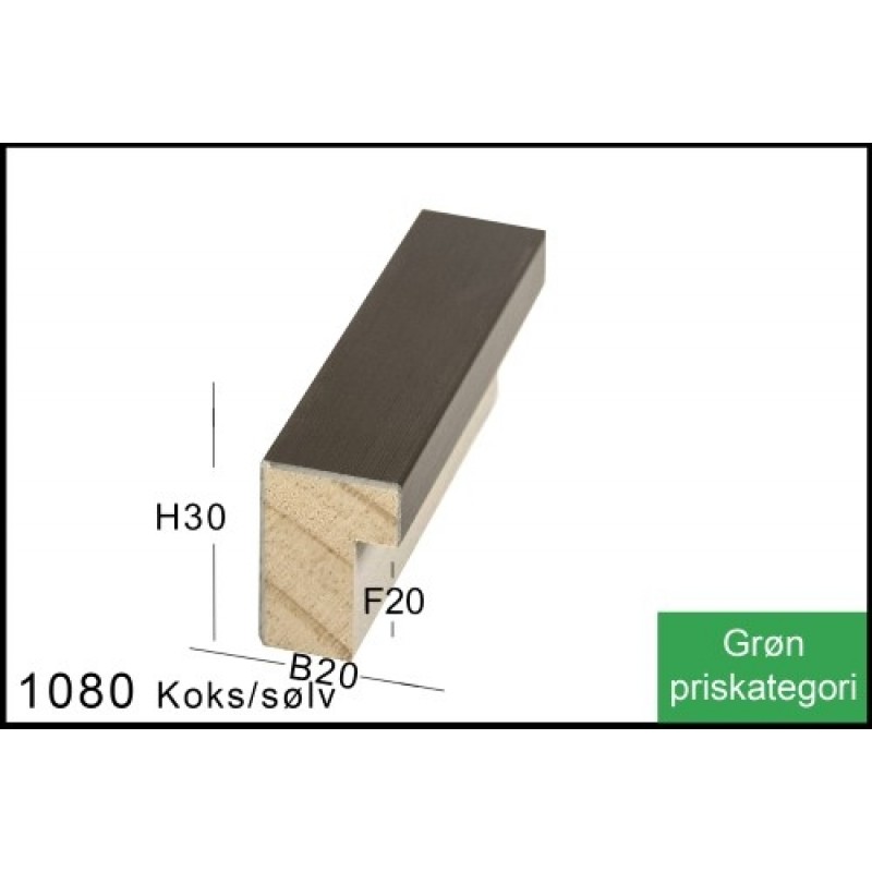 Rammeliste Nr. 1080 Koks/sølv